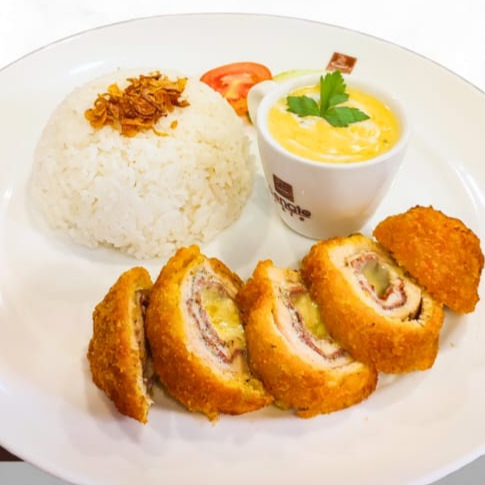 Chicken Cordon Blue + Nasi Putih